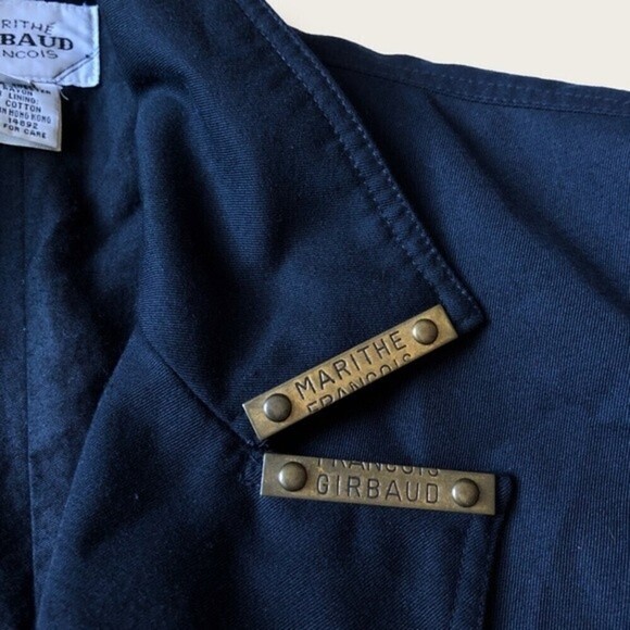 𝅺80s Marithe Francois Girbaud Military Jacket Blazer Black Grunge Mens M - Picture 7 of 13